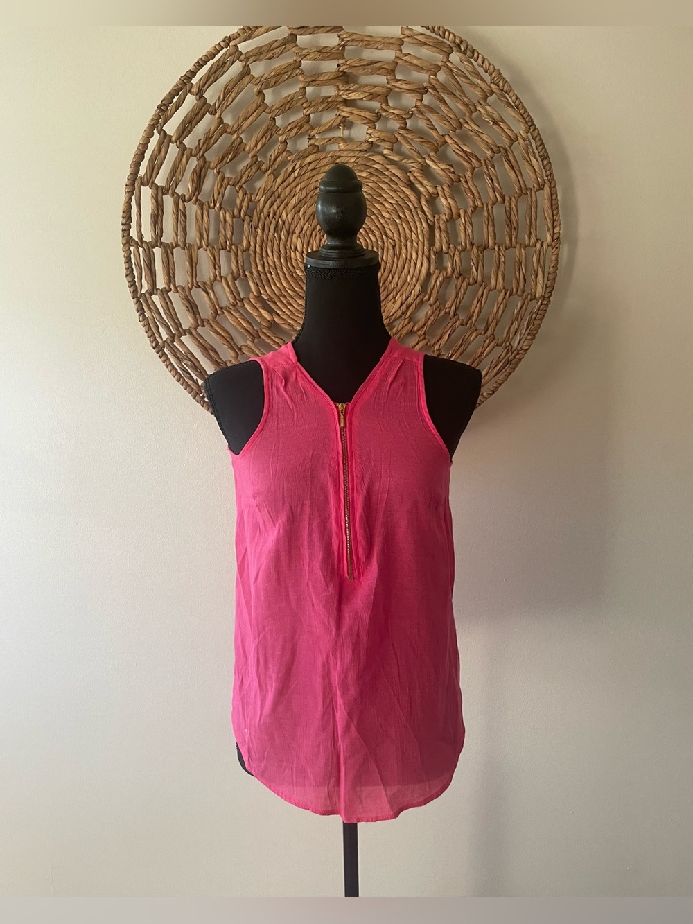 Harve Benard Hot Pink Sleeveless Zip-Front Camisole